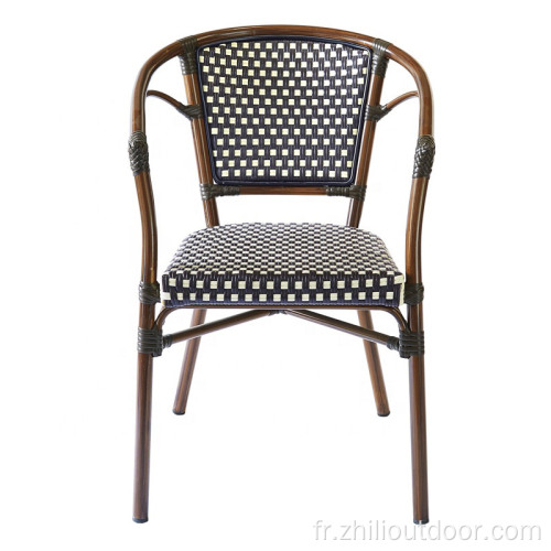 Jardin chaises de bistrot en rotin français en aluminium français